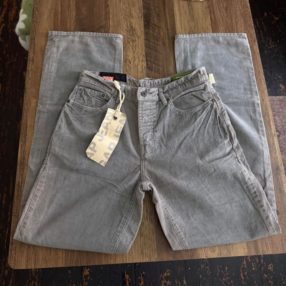 NWT Gap gray corduroy wide leg jeans